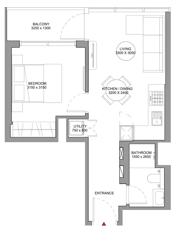 1 bed