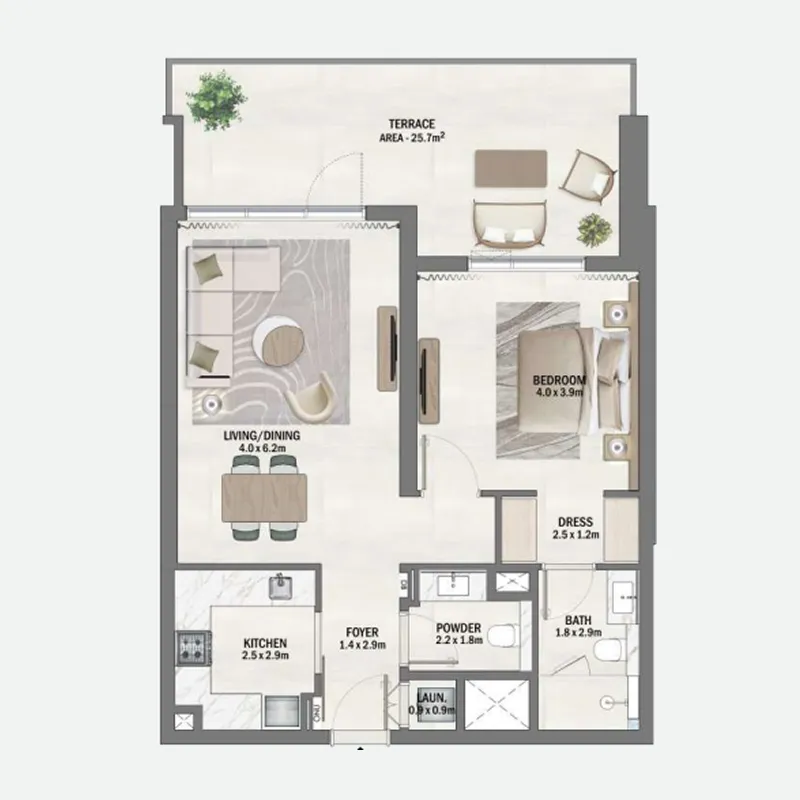 1 bed