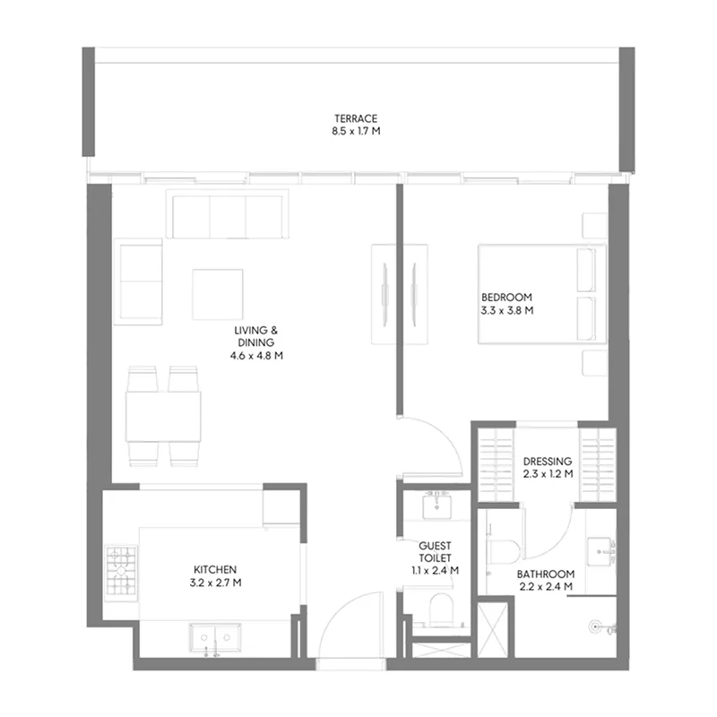 1 bed