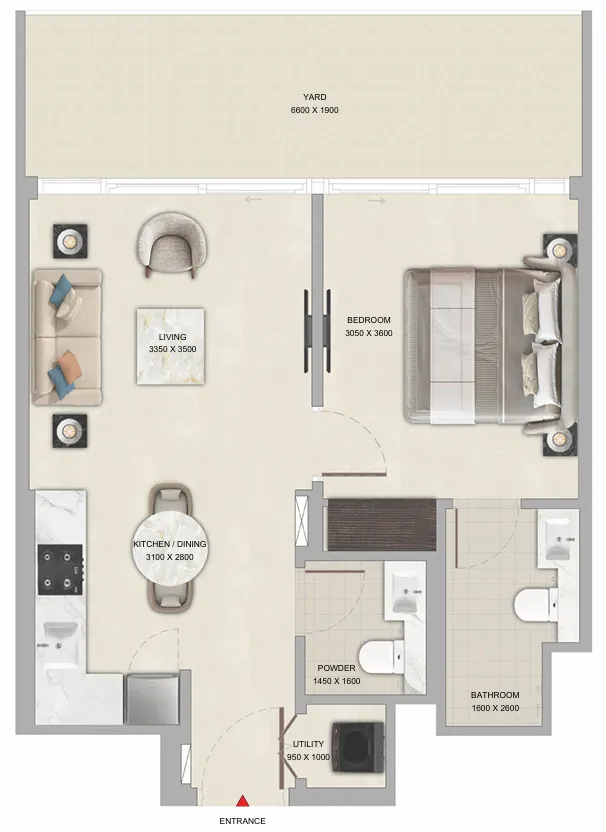 1 bed