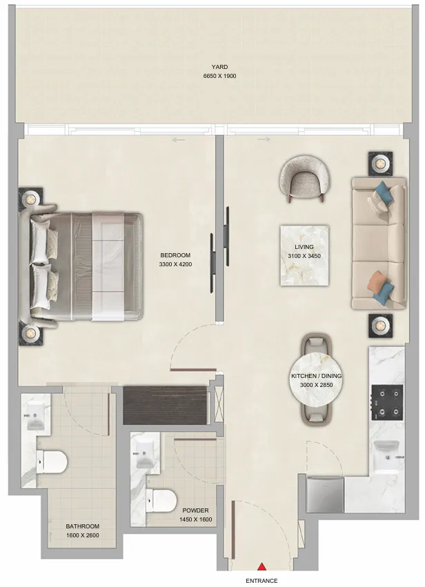 1 bed