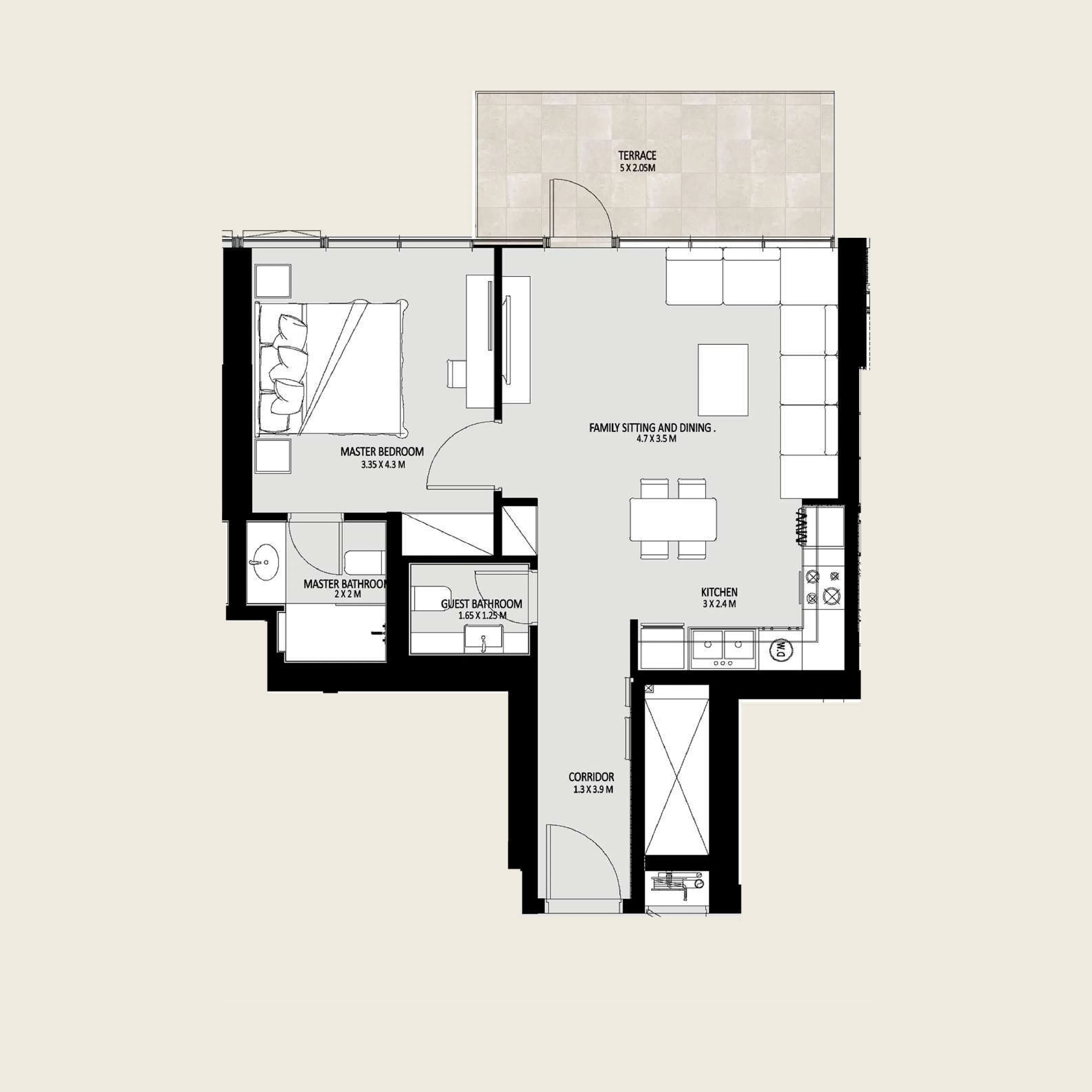 1 bed