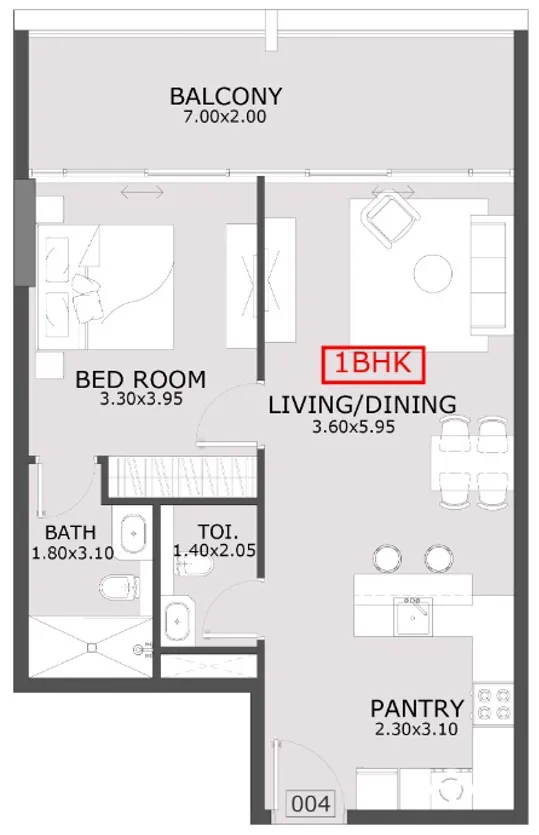 1 bed