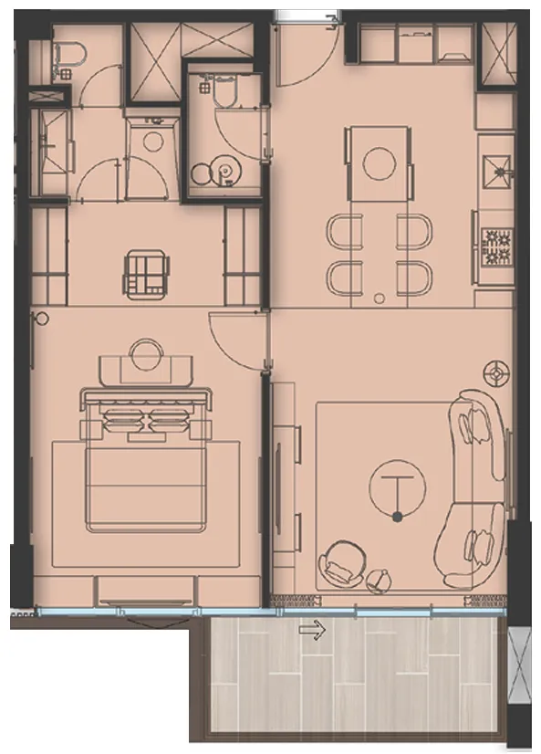 1 bed