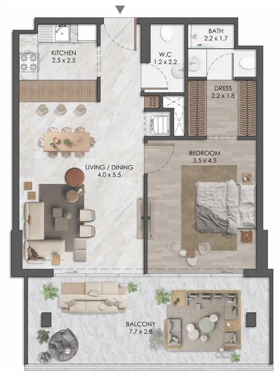 1 bed