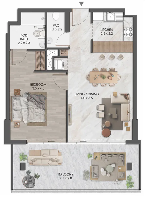1 bed