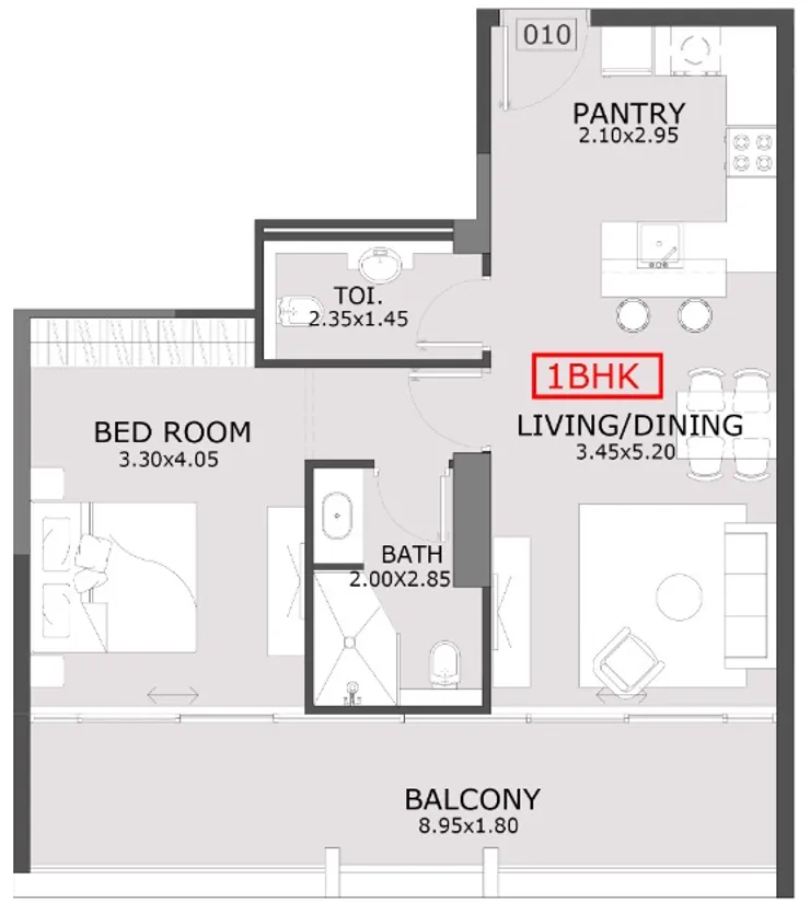 1 bed