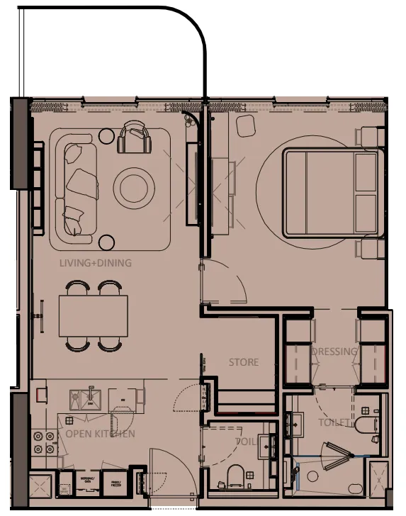 1 bed