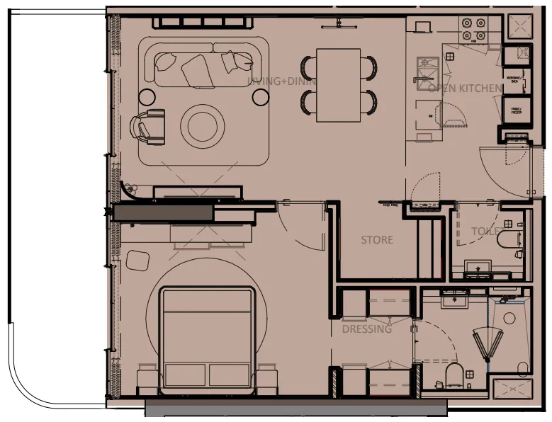 1 bedroom floor plan
