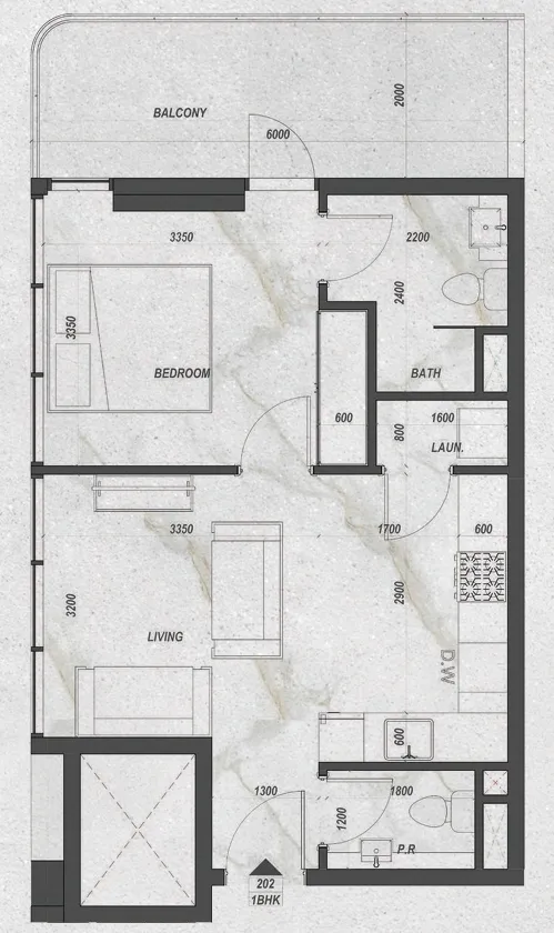 1 bedroom floor plan