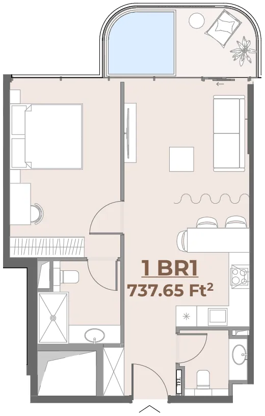 1 bed