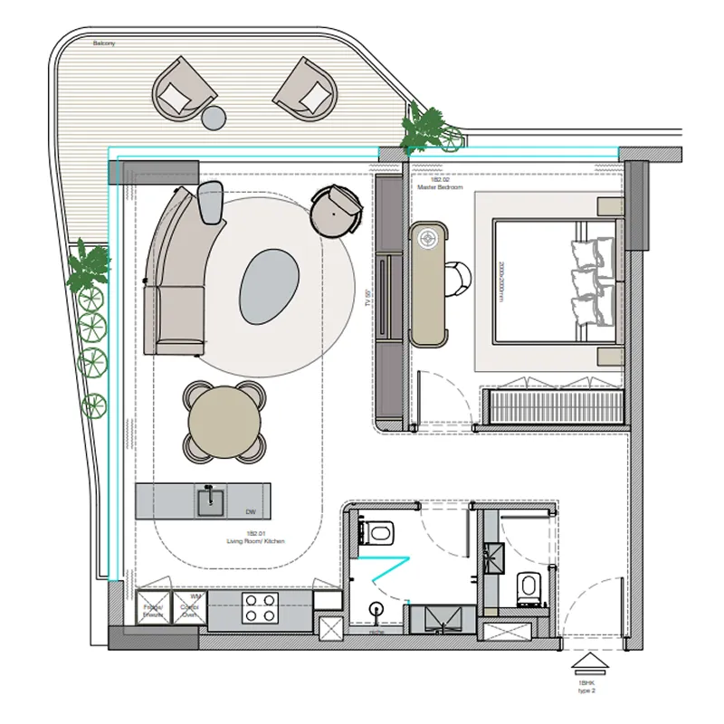 1 bed
