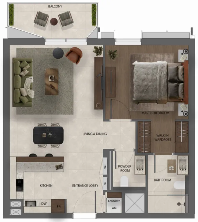 1 bed