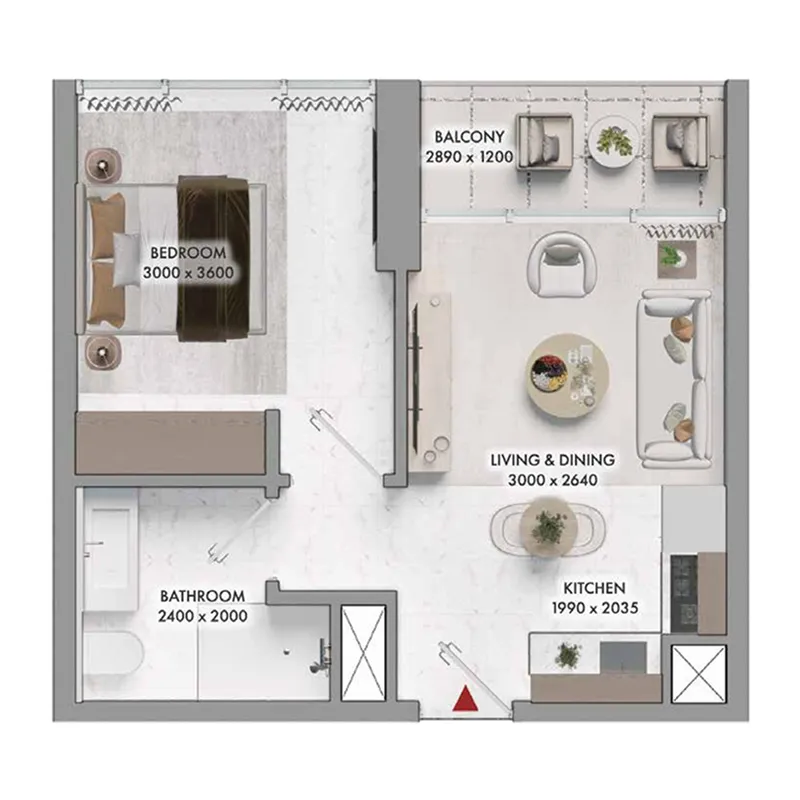 1 bed