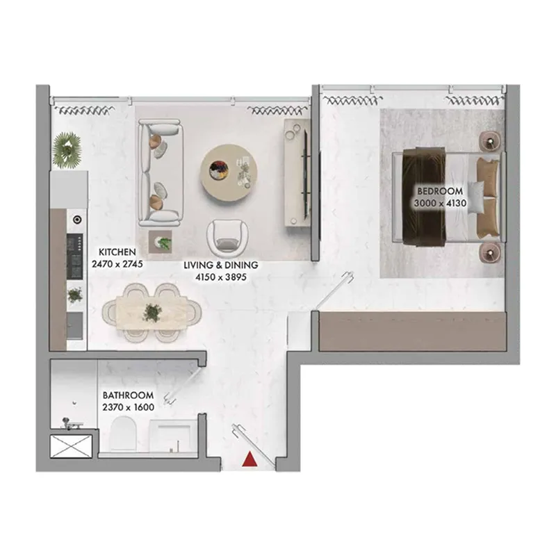 1 bed