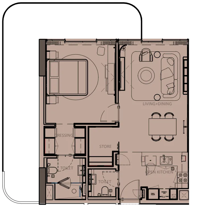1 bed