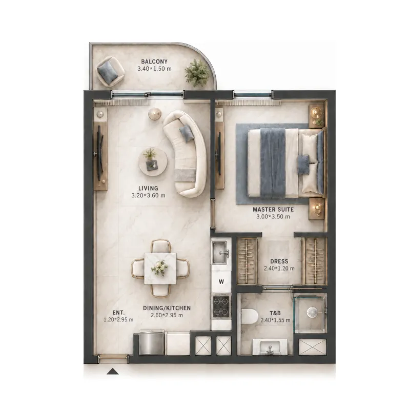 1 bed