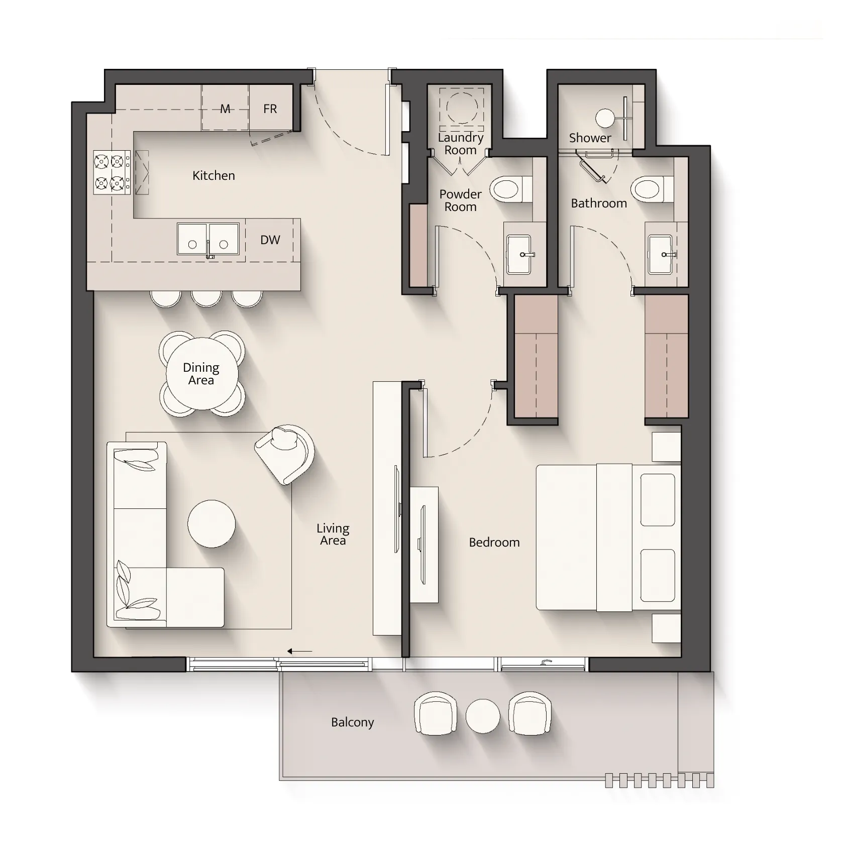 1 bed