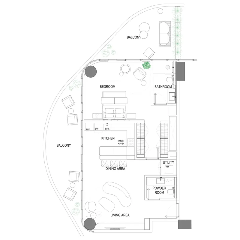 1 bed