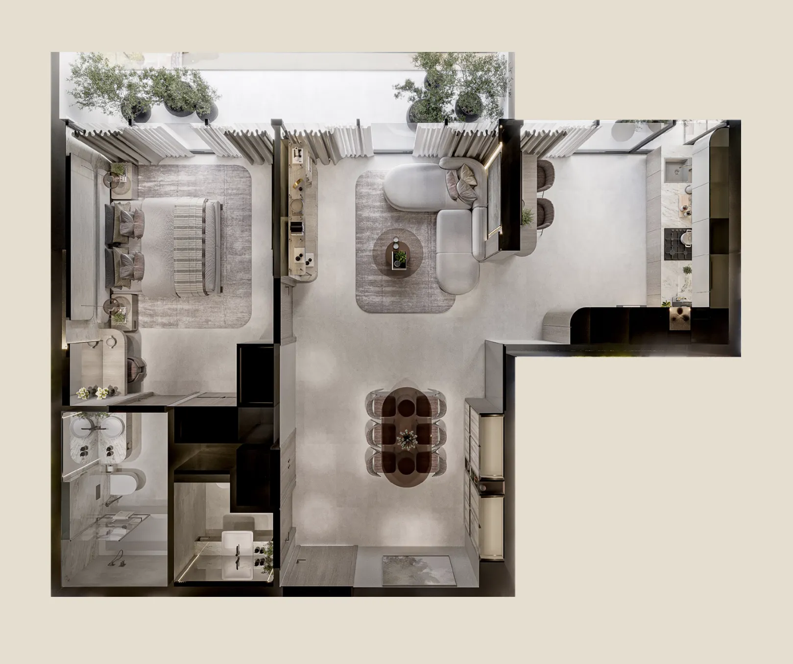 1 bed