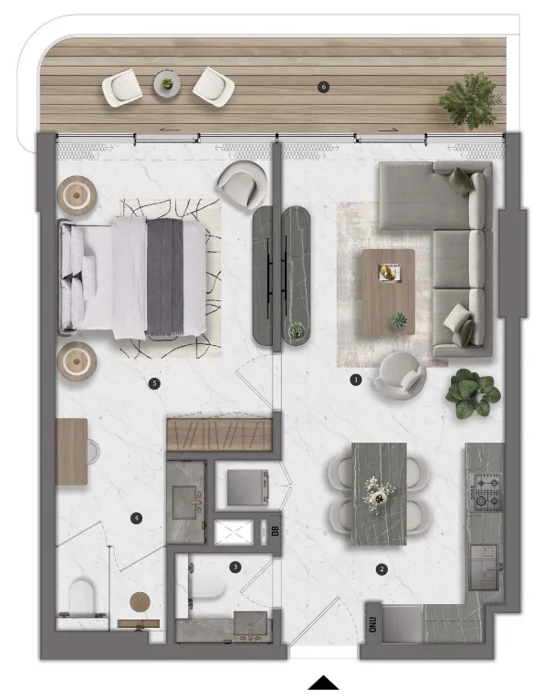 1 bed