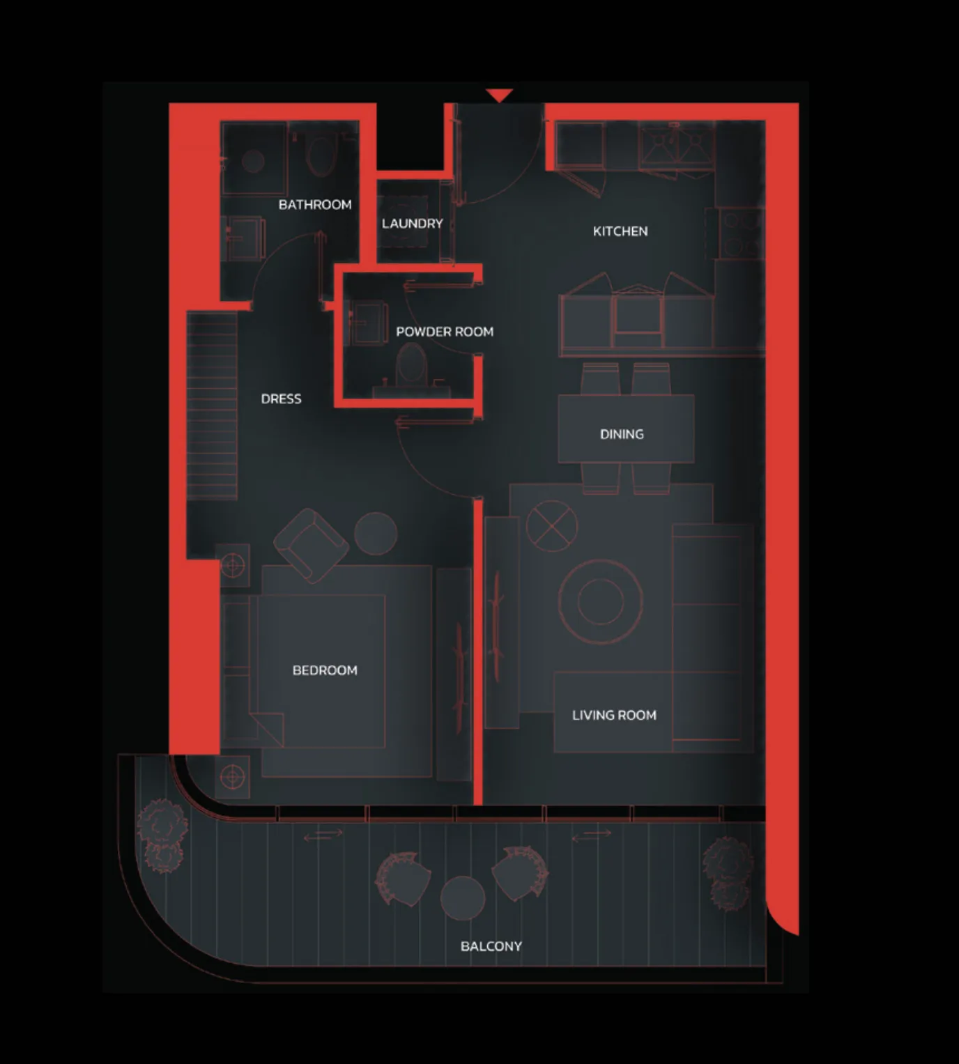 1 bedroom floor plan