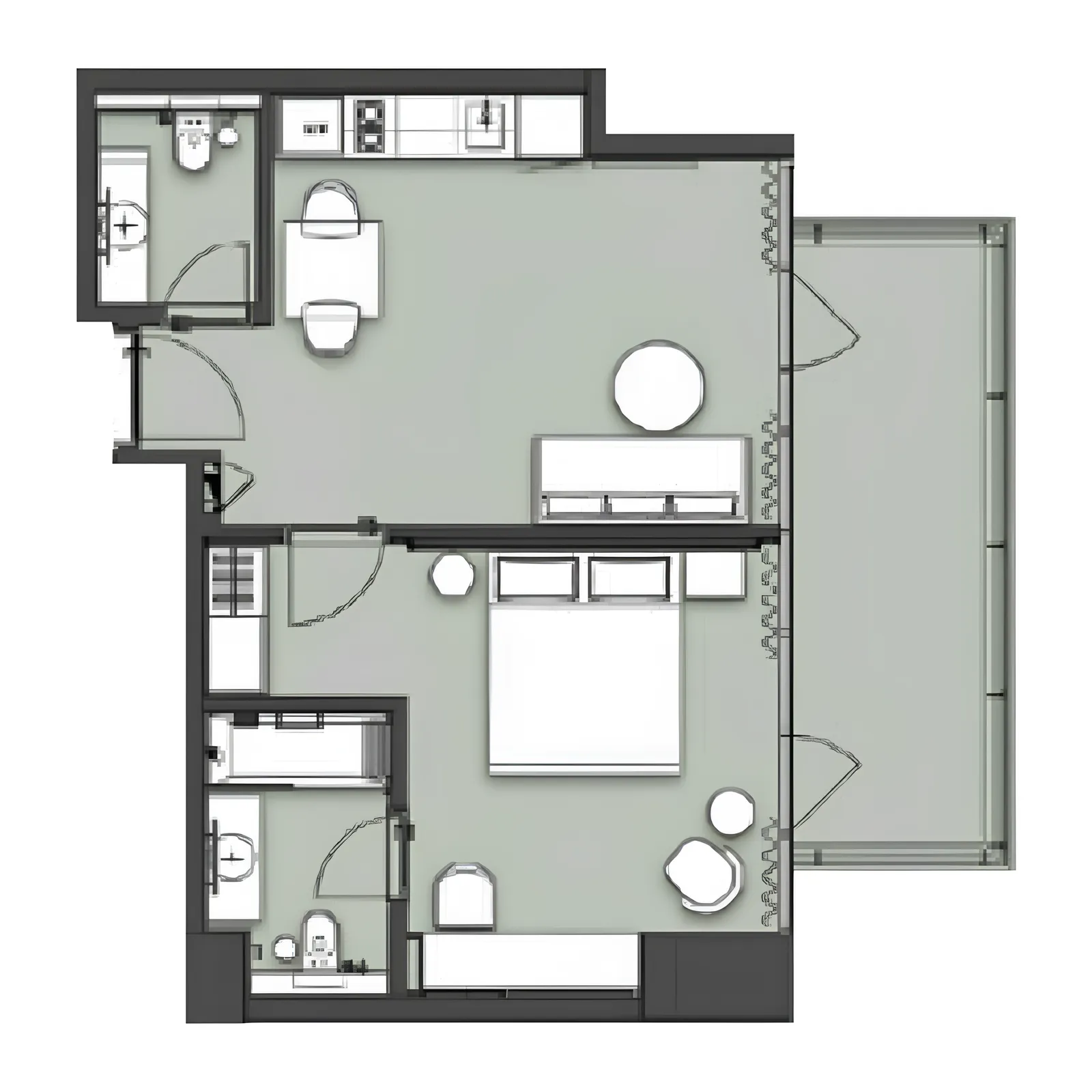 1 bedroom floor plan