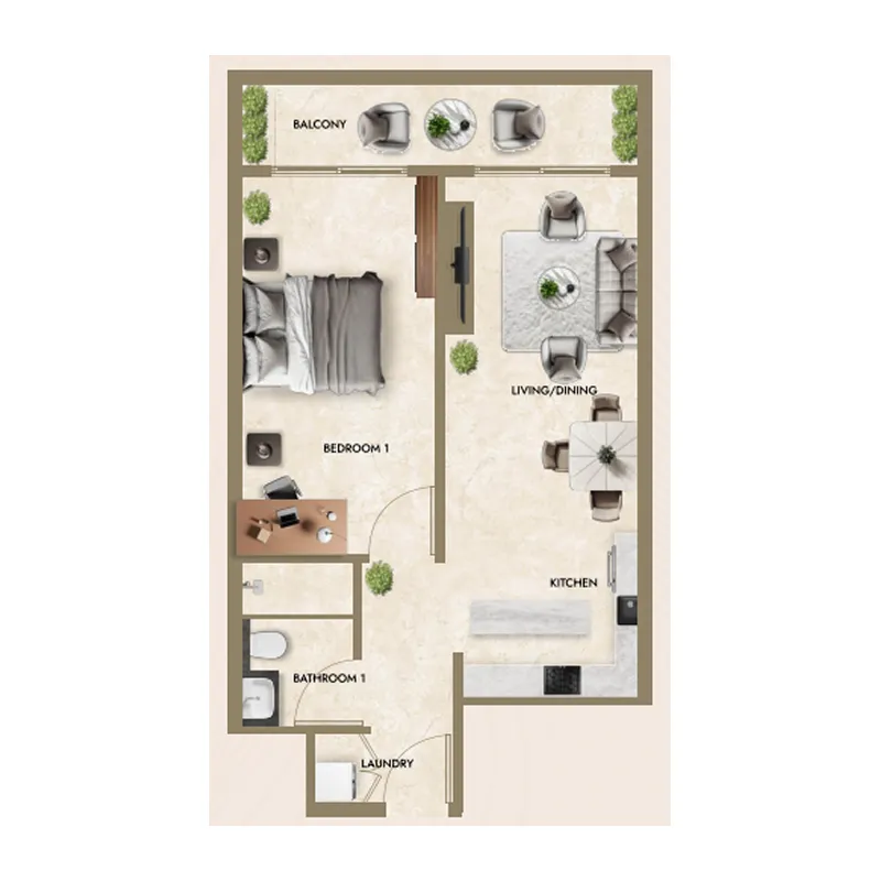 1 bed