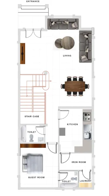 4-bedroom villa floor plan