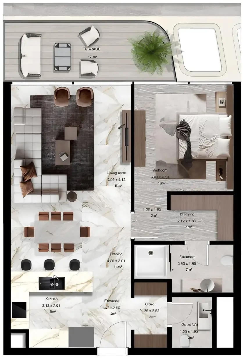 1 bed