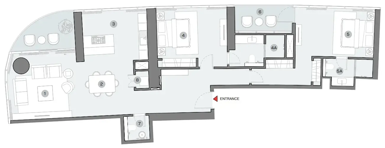 2 bedrooms floor plan