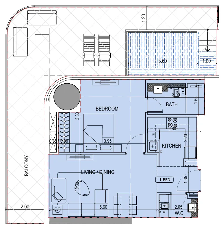 Binghatti Sky Terraces — 3 Bedrooms floor plan