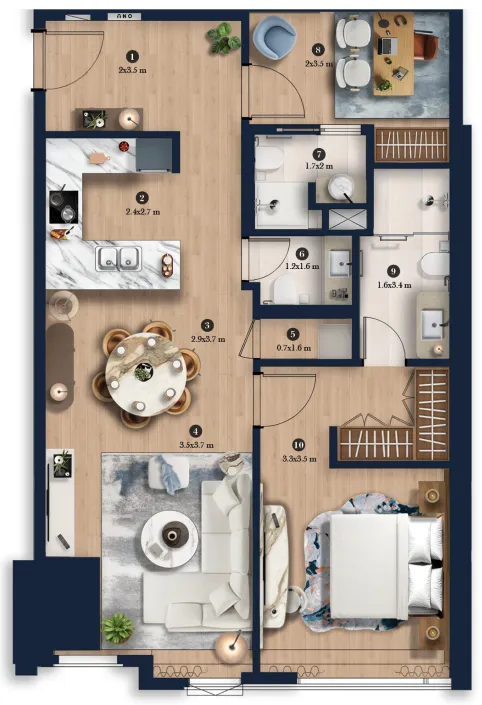 1 bed