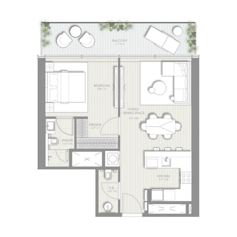 1 bed