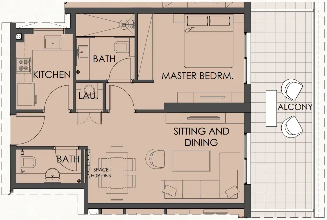 1 bedroom floor plan