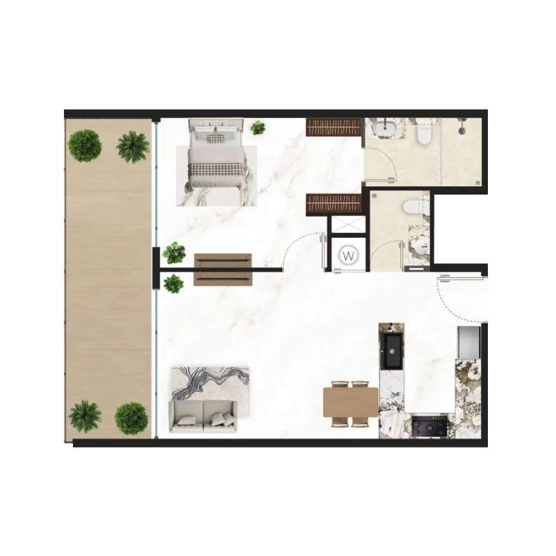 1 bedroom floor plan