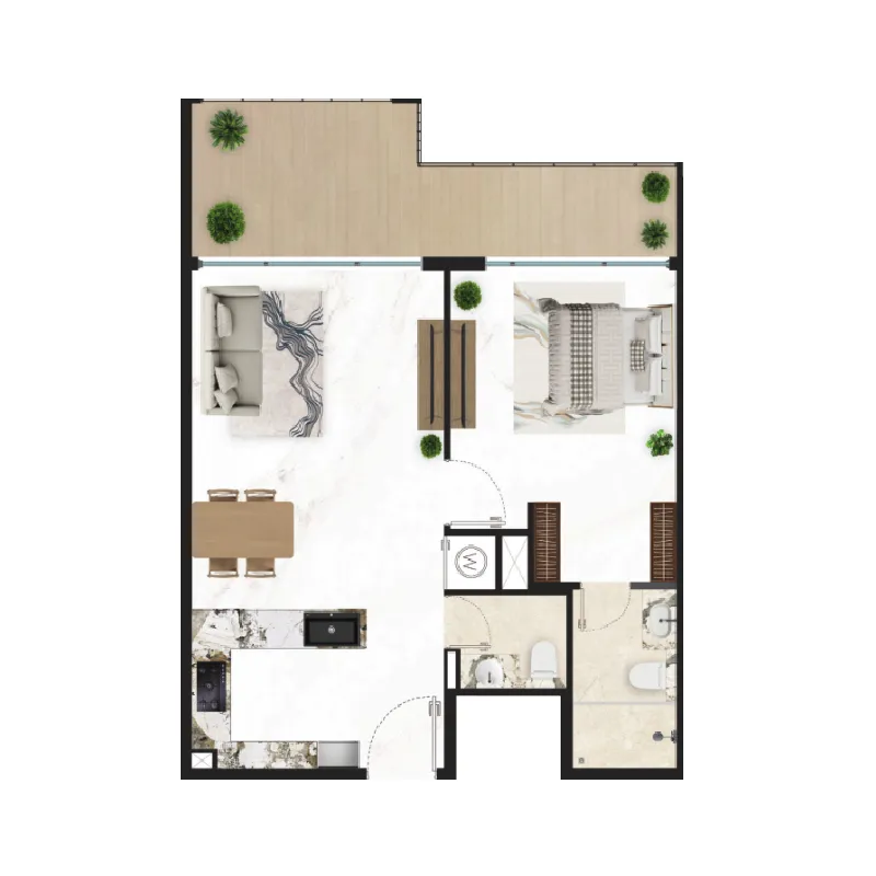 1 bed
