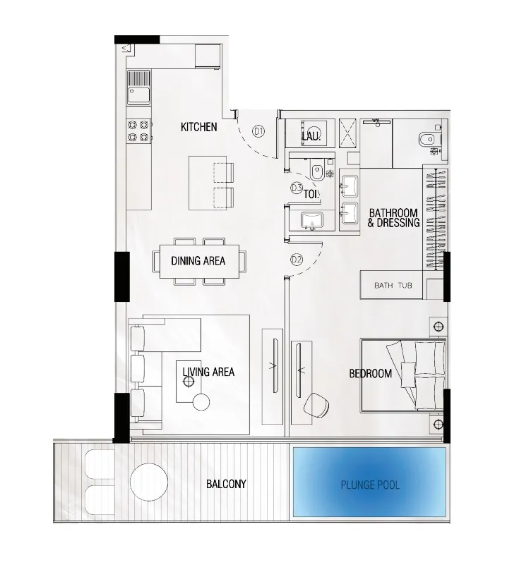 1 bed