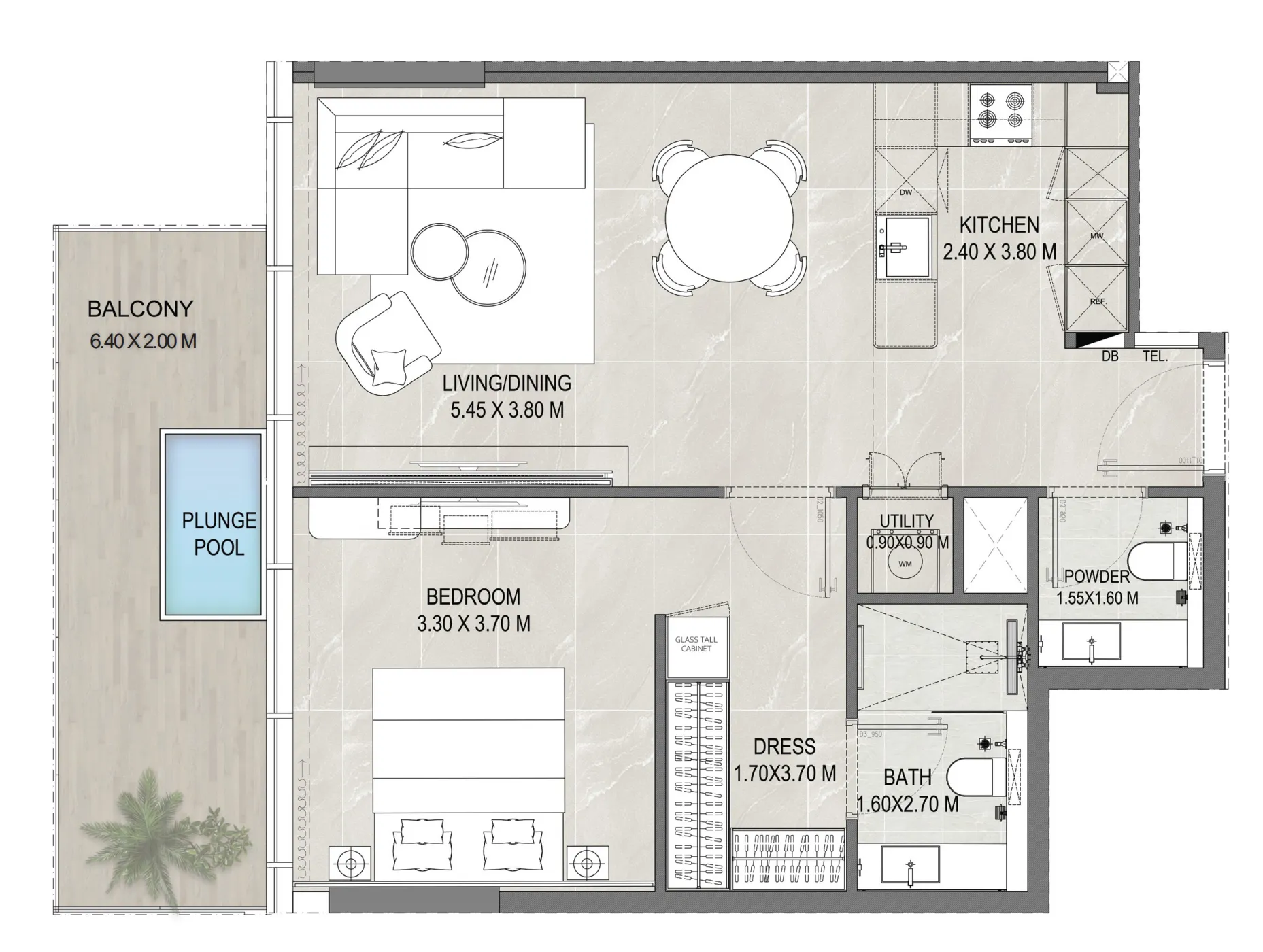 1 bed