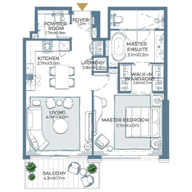 1 bed