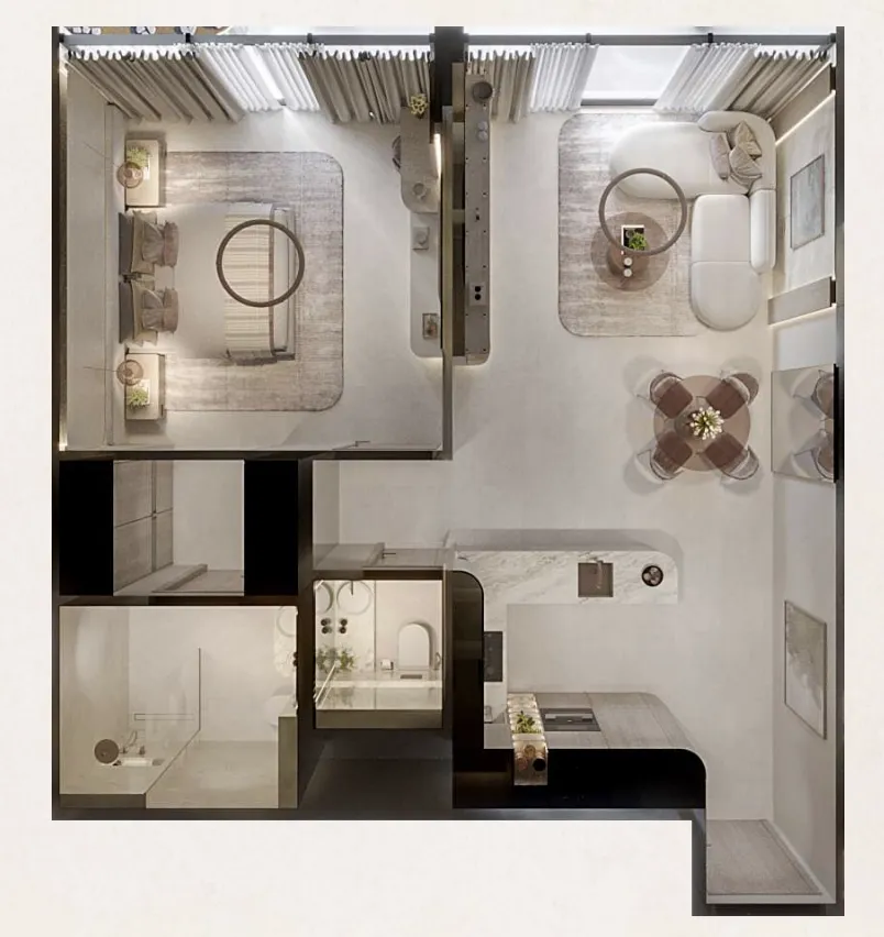 1 bedroom floor plan
