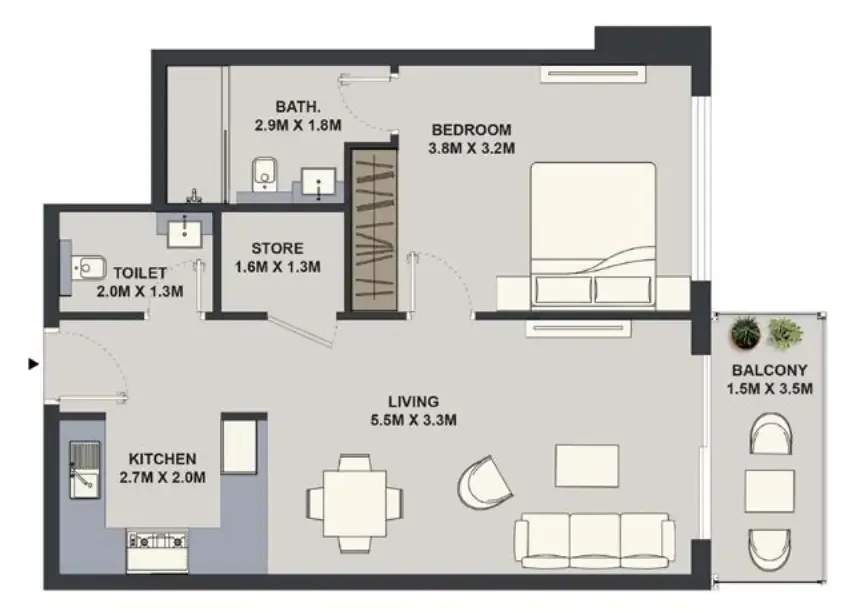 1BR Layout