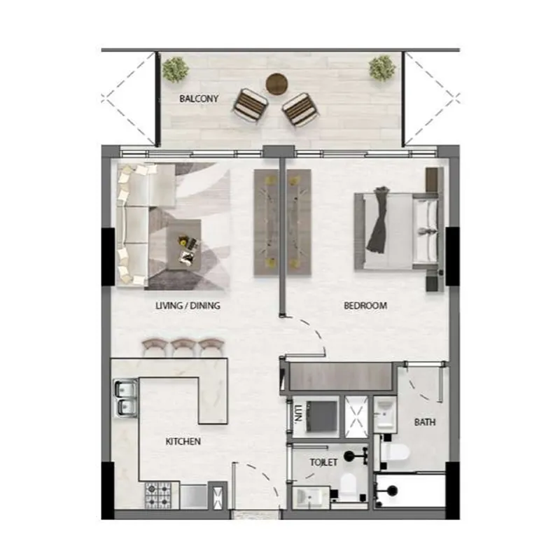 Deca Avana Residences 1BR floor plan