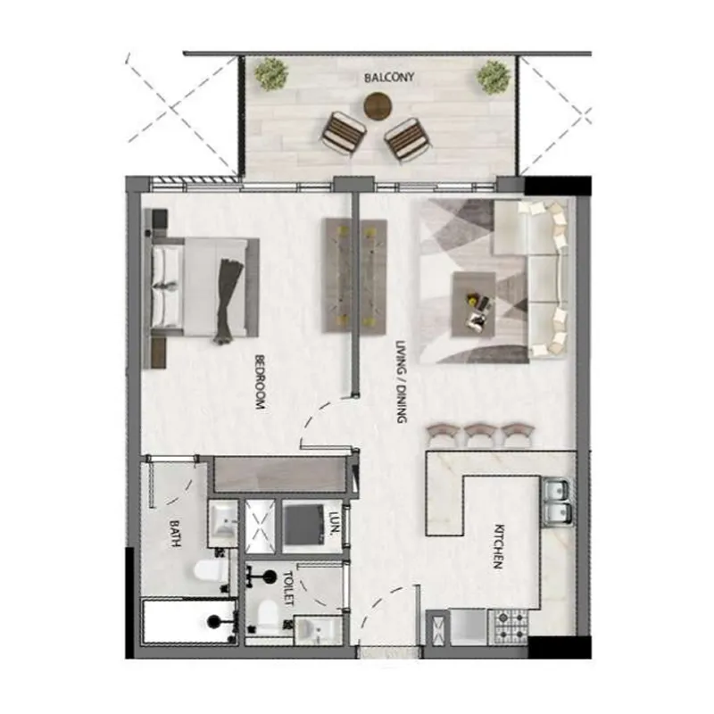 Deca Avana Residences 1BR floor plan