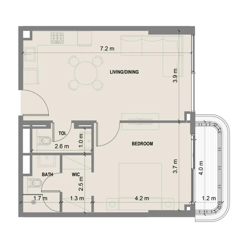 1 bed
