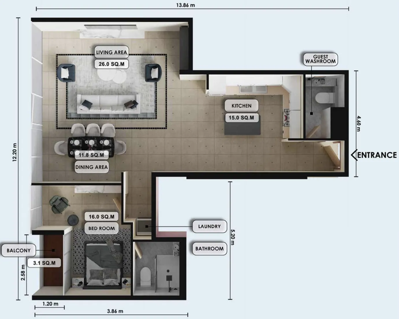 1BR Layout