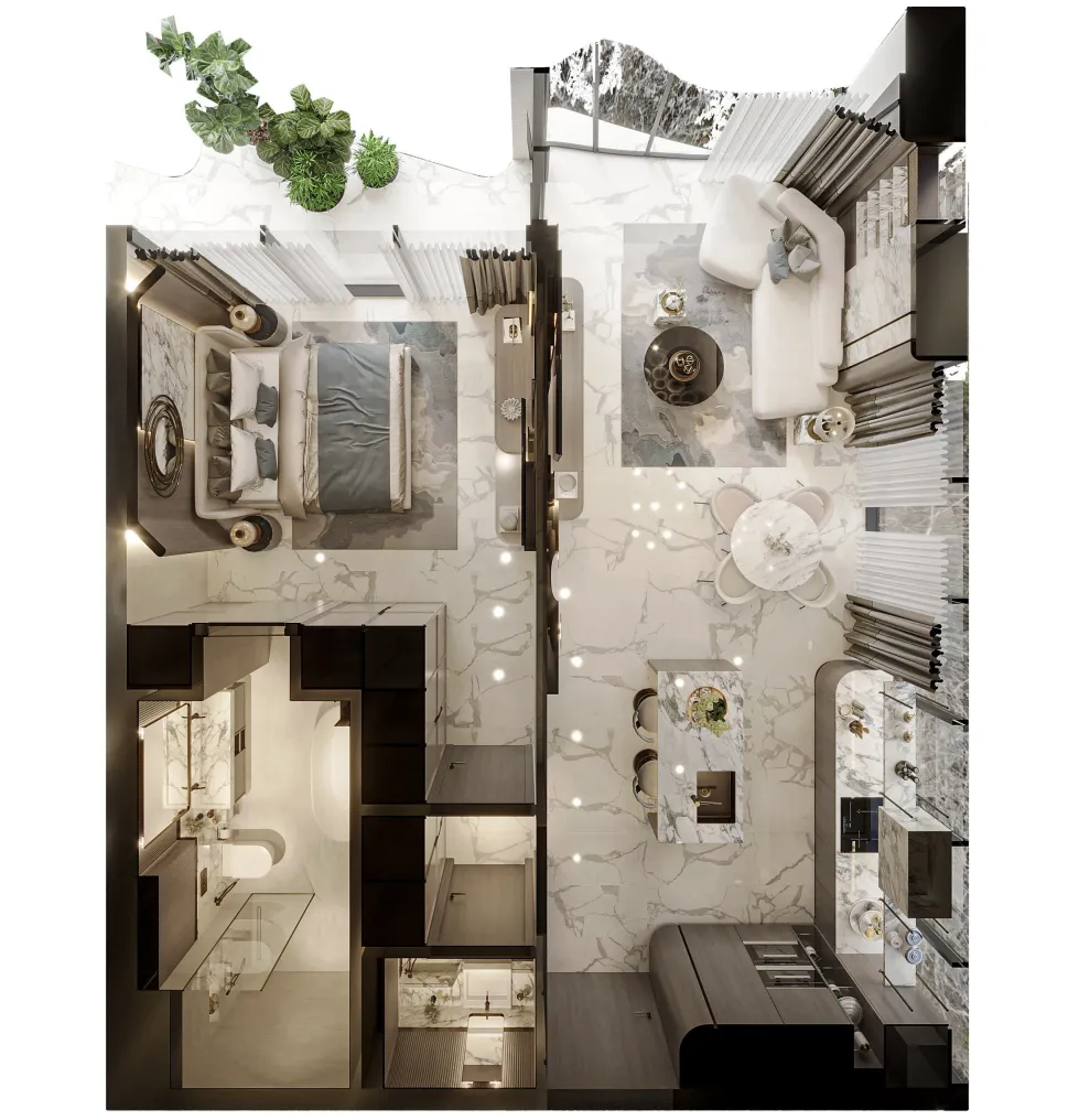 1 bedroom floor plan
