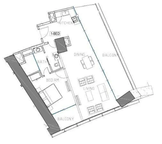 1 bedroom floor plan