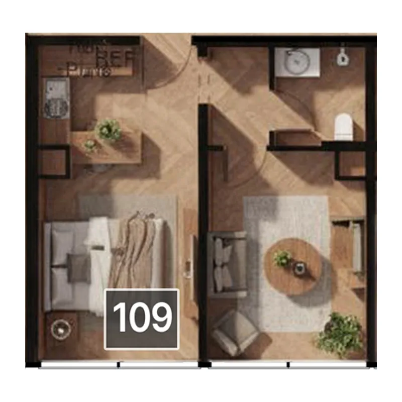 1 bedroom floor plan