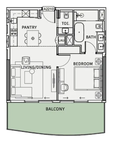 1 bedroom floor plan